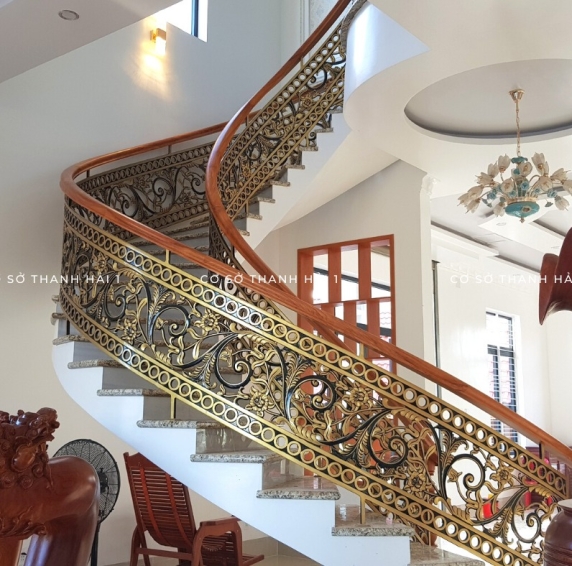 Mẫu cầu thang, lan can nhôm đúc 6